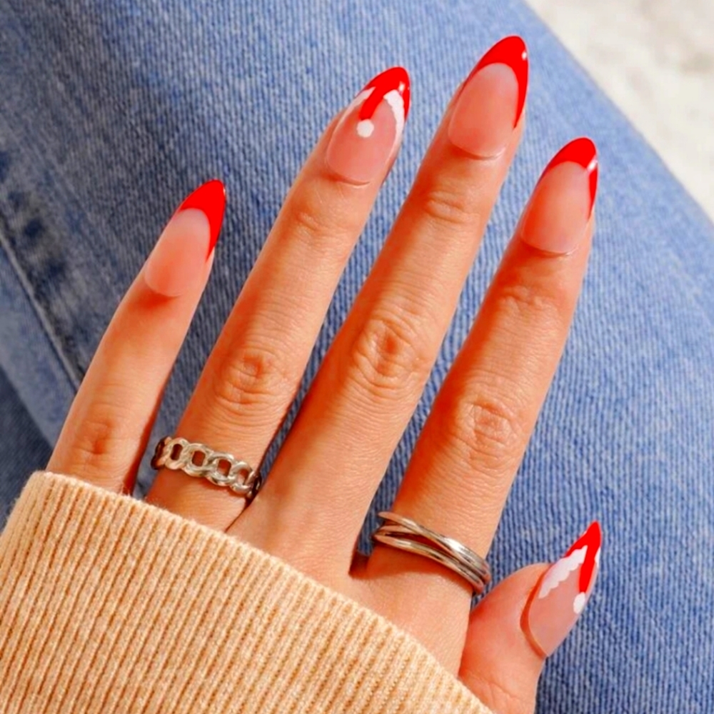 New 🌲Christmas Nails 🌲 with Santa Hat design🎅
